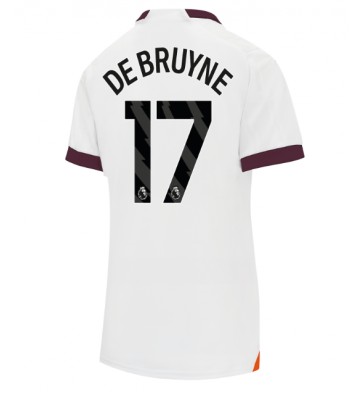 Manchester City Kevin De Bruyne #17 Koszulka Wyjazdowych Kobiety 2023-24 Krótki Rękaw